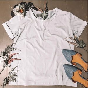 Light Blue Tee w/ Rolled Cuff